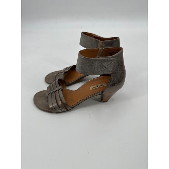 Paul Green Coco Metallic Taupe Leather Open Toe Ankle Strap Sandal UK 3.5/ US 6 - Picture 3 of 8